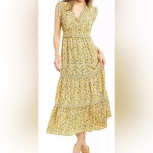 Max Studio Yellow Floral Maxi Dress